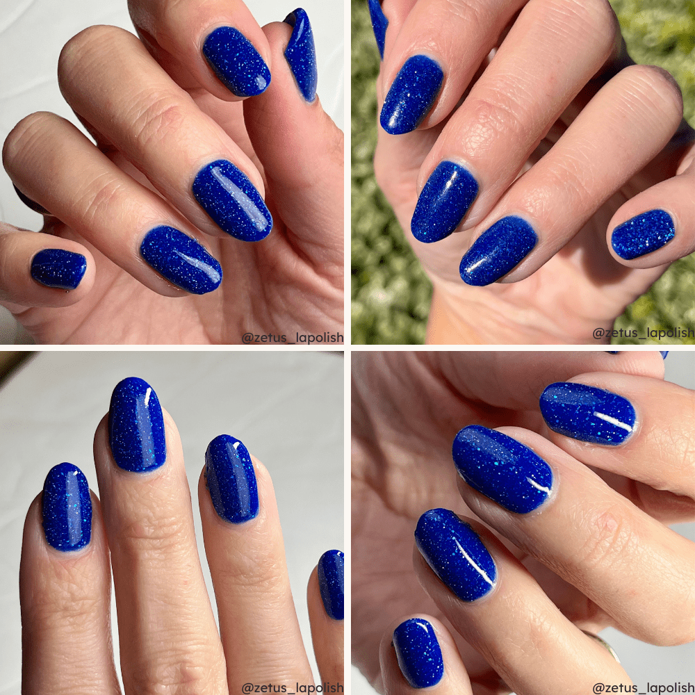 Noctiluca nail polish by Twinkle & Hex Polish – bold handmade indie nail polish with flakes shimmer