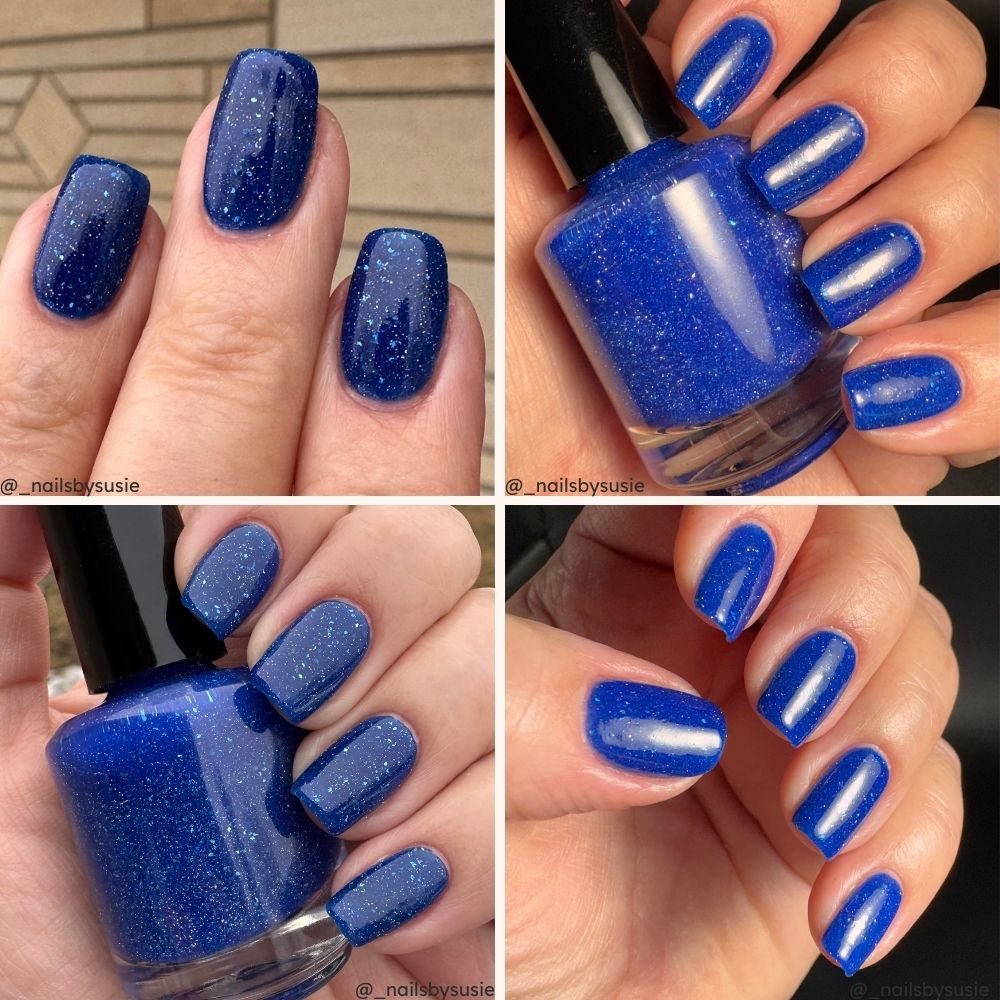 Noctiluca nail polish by Twinkle & Hex Polish – bold handmade indie nail polish with flakes shimmer