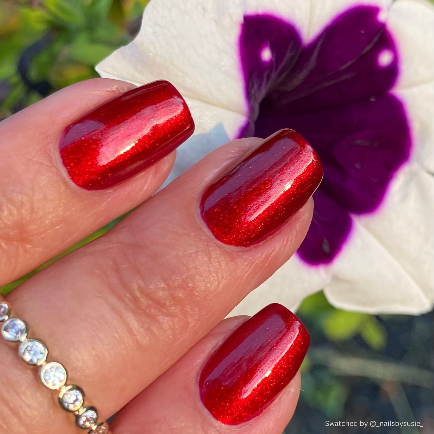 Not His Blood, Probably nail polish by Twinkle & Hex Polish – bold handmade indie nail polish with flakes shimmer