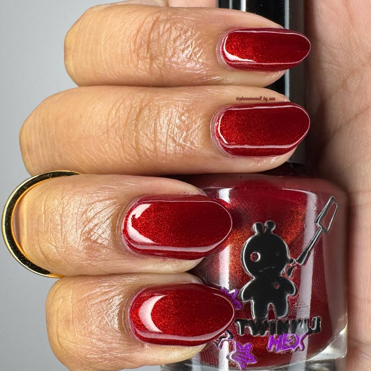 Not His Blood, Probably nail polish by Twinkle & Hex Polish – bold handmade indie nail polish with flakes shimmer