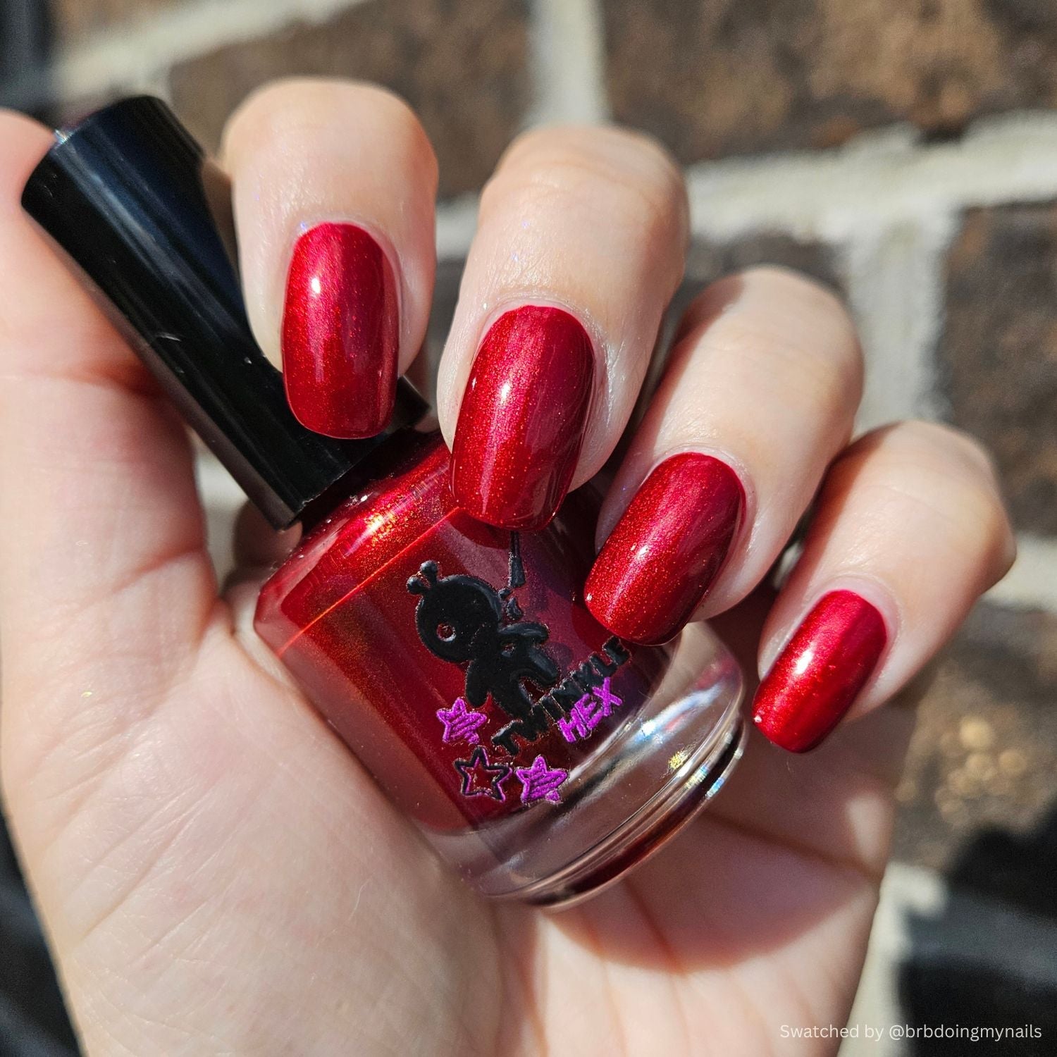 Not His Blood, Probably nail polish by Twinkle & Hex Polish – bold handmade indie nail polish with flakes shimmer