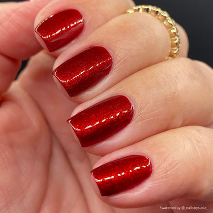 Not His Blood, Probably nail polish by Twinkle & Hex Polish – bold handmade indie nail polish with flakes shimmer