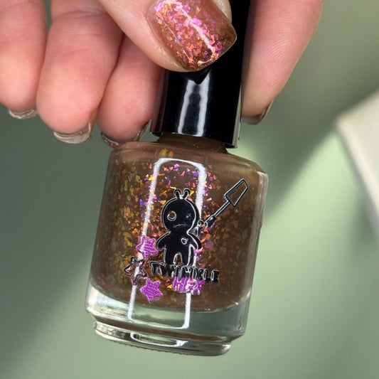 Oh My Gourd nail polish by Twinkle & Hex Polish – bold handmade indie nail polish with flakes shimmer