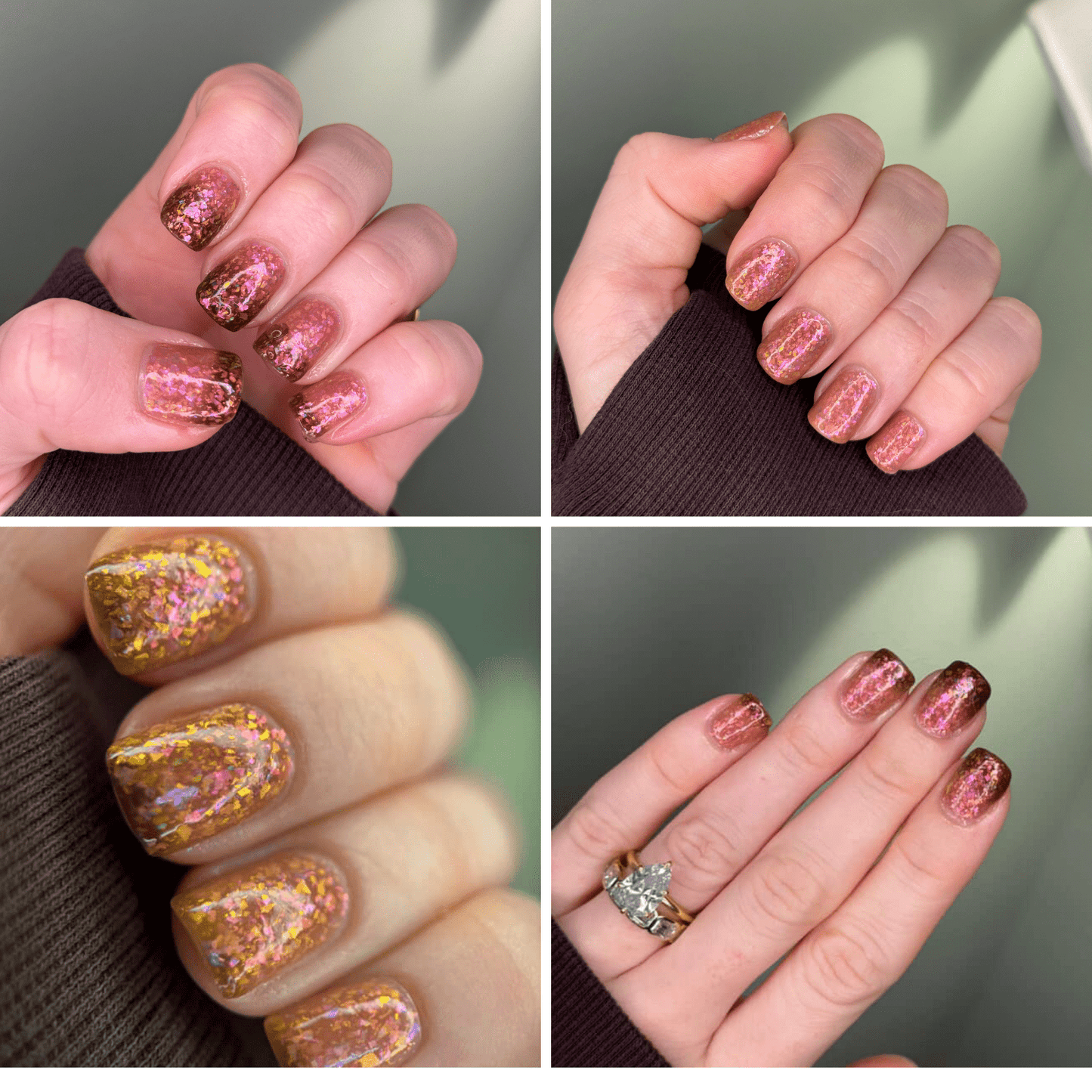 Oh My Gourd nail polish by Twinkle & Hex Polish – bold handmade indie nail polish with flakes shimmer