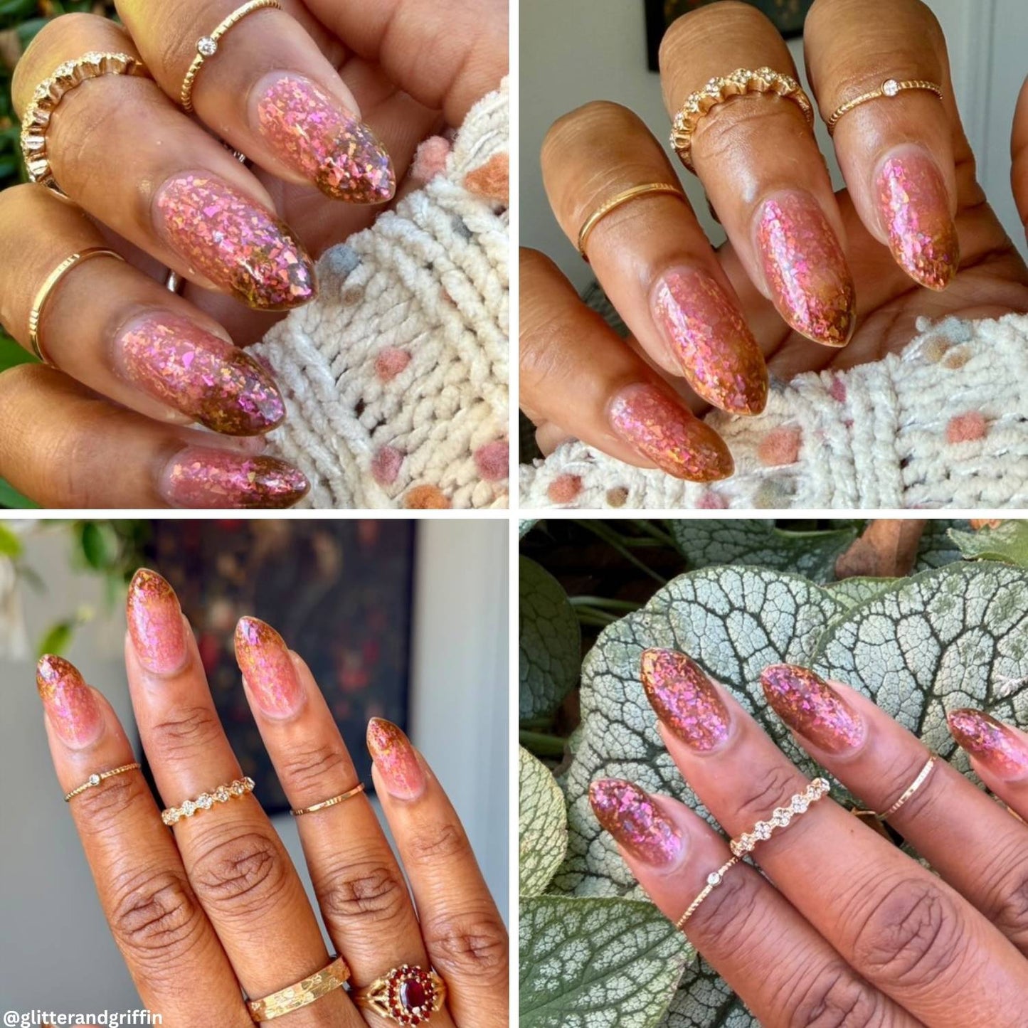 Oh My Gourd nail polish by Twinkle & Hex Polish – bold handmade indie nail polish with flakes shimmer