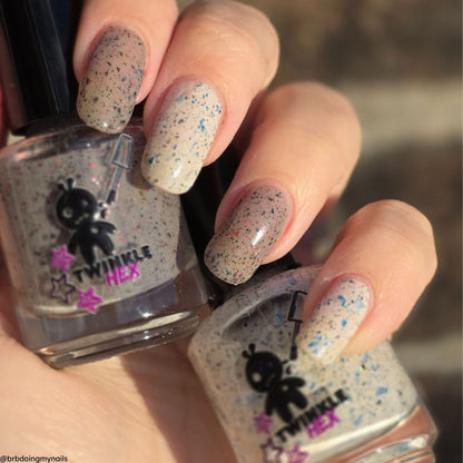 Peppermint Problems nail polish by Twinkle & Hex Polish – bold handmade indie nail polish with flakes shimmer