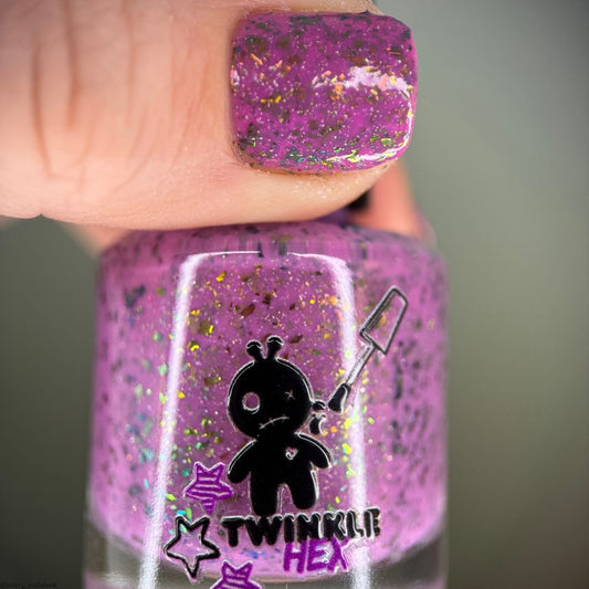 Run Rudolph nail polish by Twinkle & Hex Polish – bold handmade indie nail polish with flakes shimmer