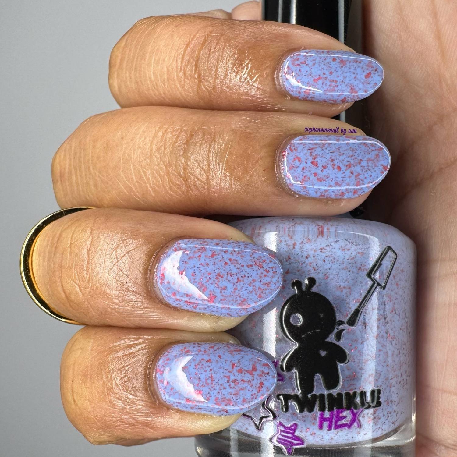 Said It Nicely the First Time nail polish by Twinkle & Hex Polish – bold handmade indie nail polish with flakes shimmer