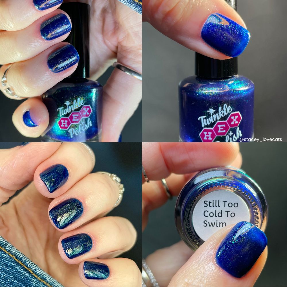 Still Too Cold to Swim nail polish by Twinkle Hex Polish – bold handmade indie nail polish with flakes shimmer