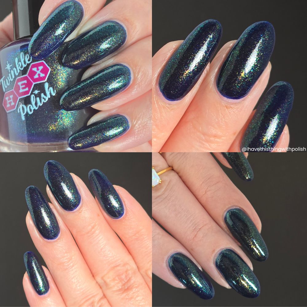 Still Too Cold to Swim nail polish by Twinkle Hex Polish – bold handmade indie nail polish with flakes shimmer