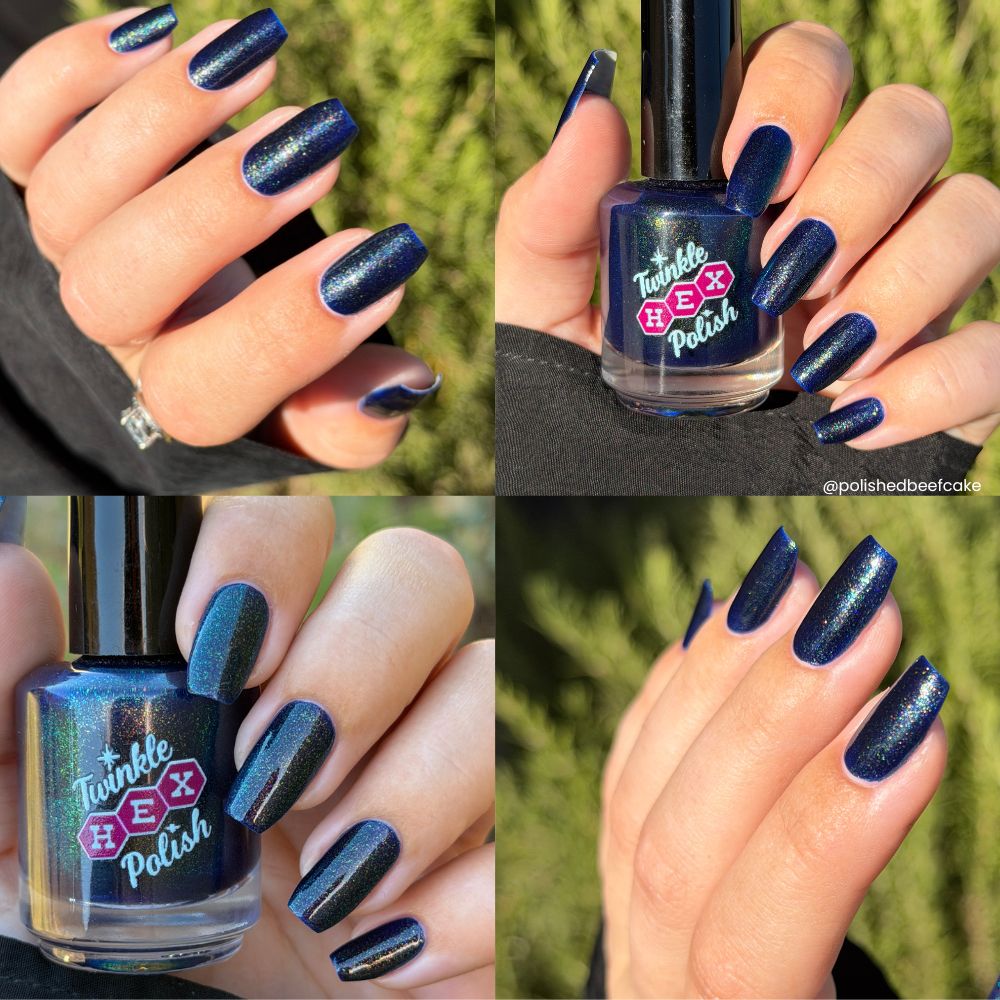 Still Too Cold to Swim nail polish by Twinkle Hex Polish – bold handmade indie nail polish with flakes shimmer