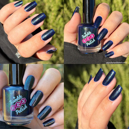 Still Too Cold to Swim nail polish by Twinkle Hex Polish – bold handmade indie nail polish with flakes shimmer