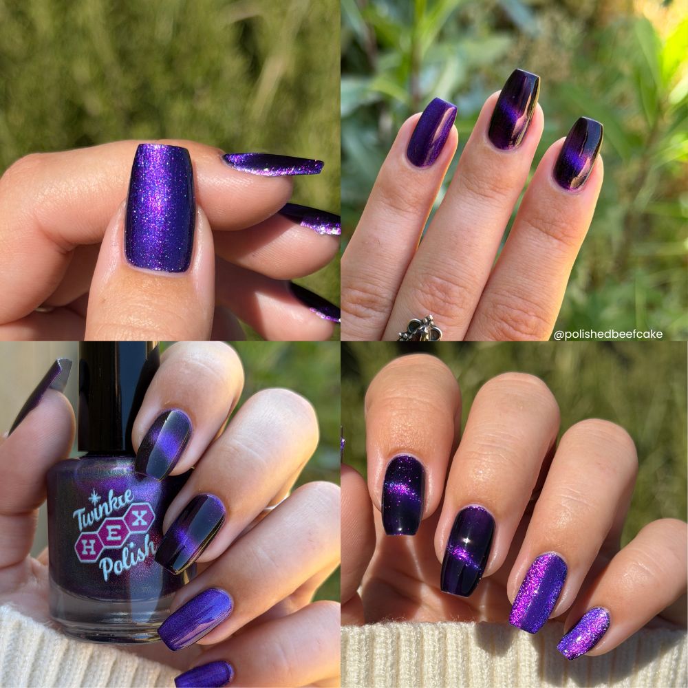 Storm Warning nail polish by Twinkle Hex Polish – bold handmade indie nail polish with flakes shimmer
