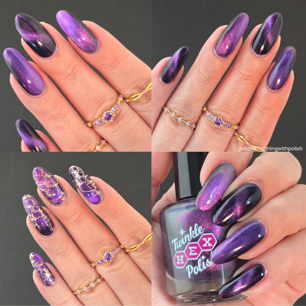Storm Warning nail polish by Twinkle Hex Polish – bold handmade indie nail polish with flakes shimmer