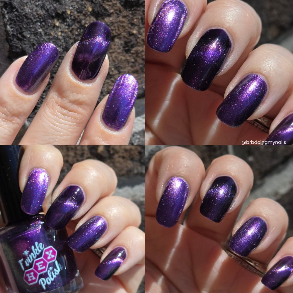 Storm Warning nail polish by Twinkle Hex Polish – bold handmade indie nail polish with flakes shimmer