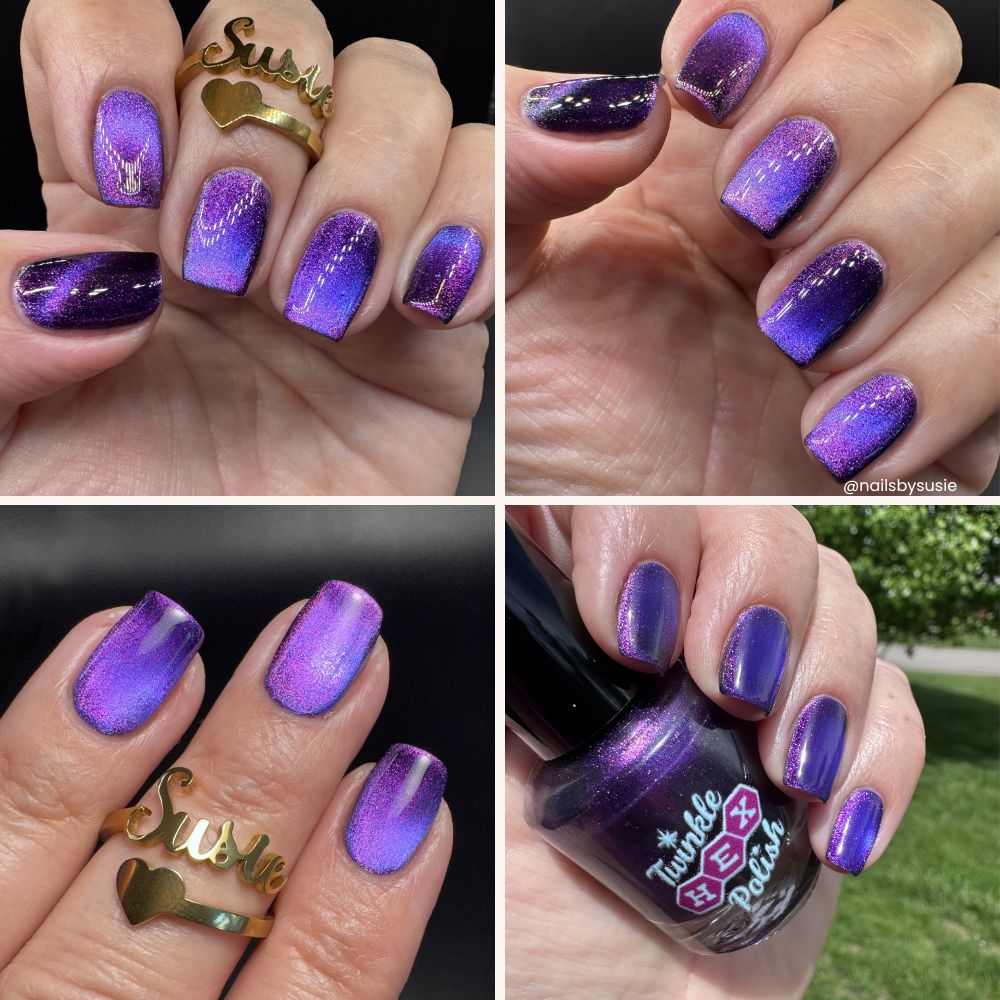 Storm Warning nail polish by Twinkle Hex Polish – bold handmade indie nail polish with flakes shimmer