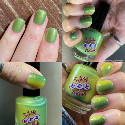 The Entire Betrayed by a Spring Forecast Collection nail polish by Twinkle Hex Polish – bold handmade indie nail polish with flakes shimmer