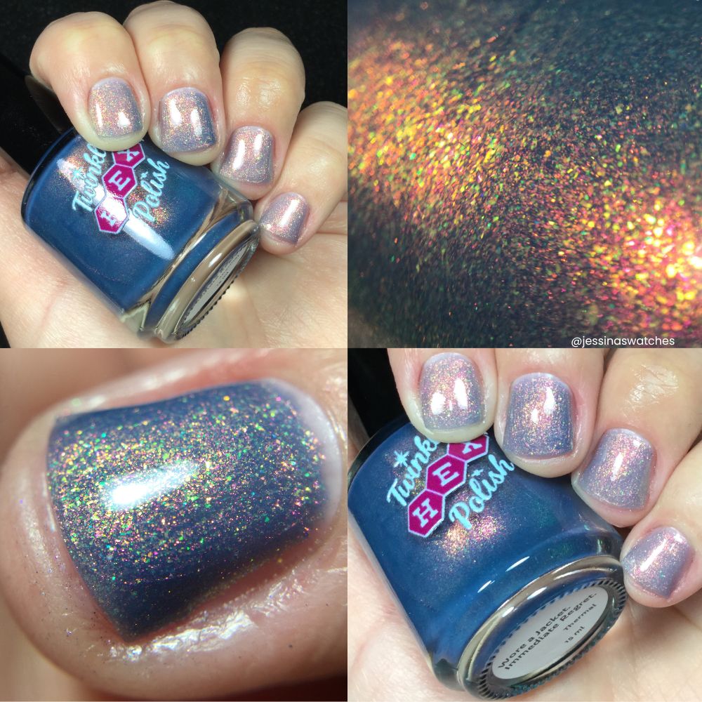The Entire Betrayed by a Spring Forecast Collection nail polish by Twinkle Hex Polish – bold handmade indie nail polish with flakes shimmer