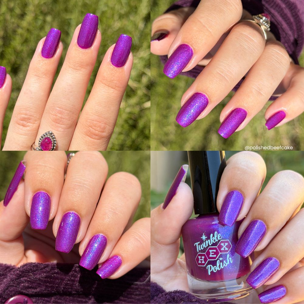 The Entire Betrayed by a Spring Forecast Collection nail polish by Twinkle Hex Polish – bold handmade indie nail polish with flakes shimmer