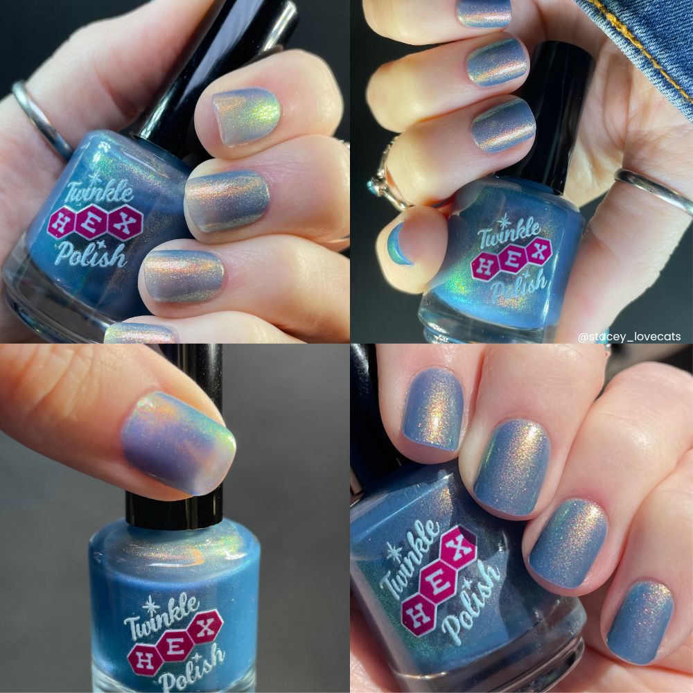 The Entire Betrayed by a Spring Forecast Collection nail polish by Twinkle Hex Polish – bold handmade indie nail polish with flakes shimmer