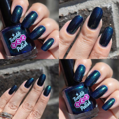 The Entire Betrayed by a Spring Forecast Collection nail polish by Twinkle Hex Polish – bold handmade indie nail polish with flakes shimmer