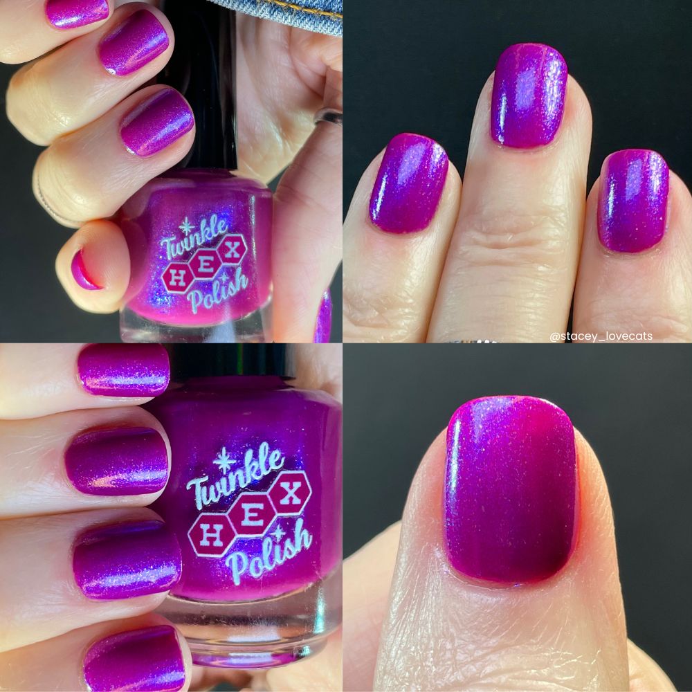 The Entire Betrayed by a Spring Forecast Collection nail polish by Twinkle Hex Polish – bold handmade indie nail polish with flakes shimmer