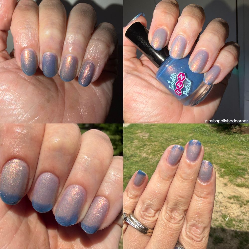 The Entire Betrayed by a Spring Forecast Collection nail polish by Twinkle Hex Polish – bold handmade indie nail polish with flakes shimmer