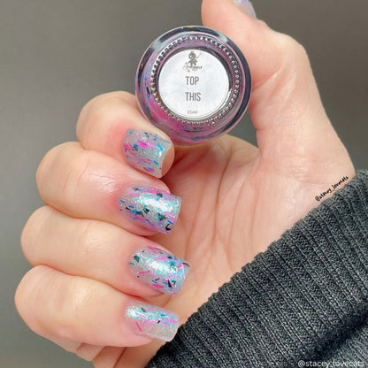 Top This nail polish by Twinkle & Hex Polish – bold handmade indie nail polish with flakes shimmer