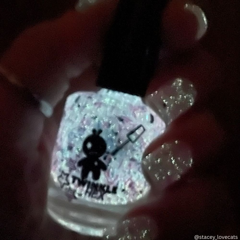 Top This nail polish by Twinkle & Hex Polish – bold handmade indie nail polish with flakes shimmer