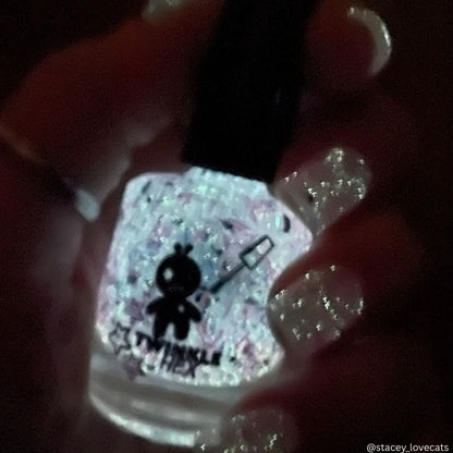 Top This nail polish by Twinkle & Hex Polish – bold handmade indie nail polish with flakes shimmer