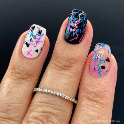 What I Should Have Said nail polish by Twinkle & Hex Polish – bold handmade indie nail polish with flakes shimmer