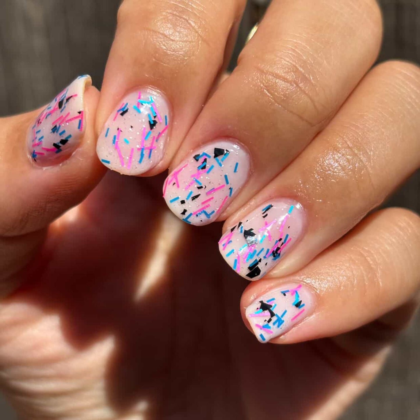 What I Should Have Said nail polish by Twinkle & Hex Polish – bold handmade indie nail polish with flakes shimmer