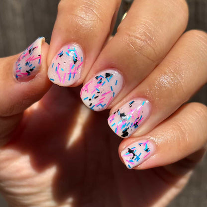 What I Should Have Said nail polish by Twinkle & Hex Polish – bold handmade indie nail polish with flakes shimmer