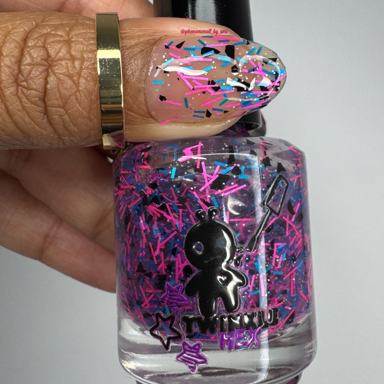 What I Should Have Said nail polish by Twinkle & Hex Polish – bold handmade indie nail polish with flakes shimmer