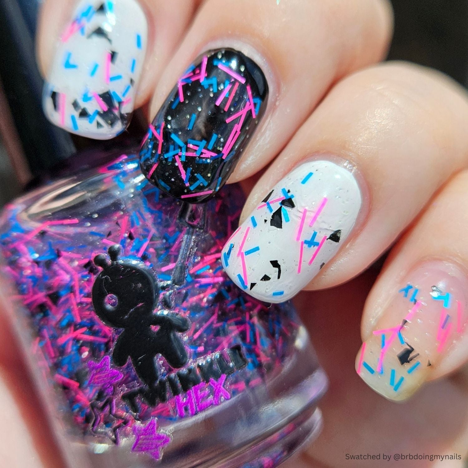 What I Should Have Said nail polish by Twinkle & Hex Polish – bold handmade indie nail polish with flakes shimmer