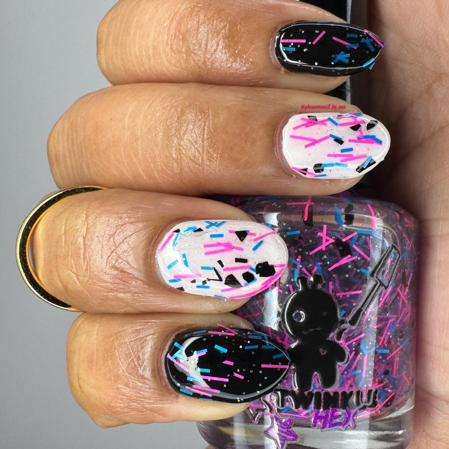 What I Should Have Said nail polish by Twinkle & Hex Polish – bold handmade indie nail polish with flakes shimmer