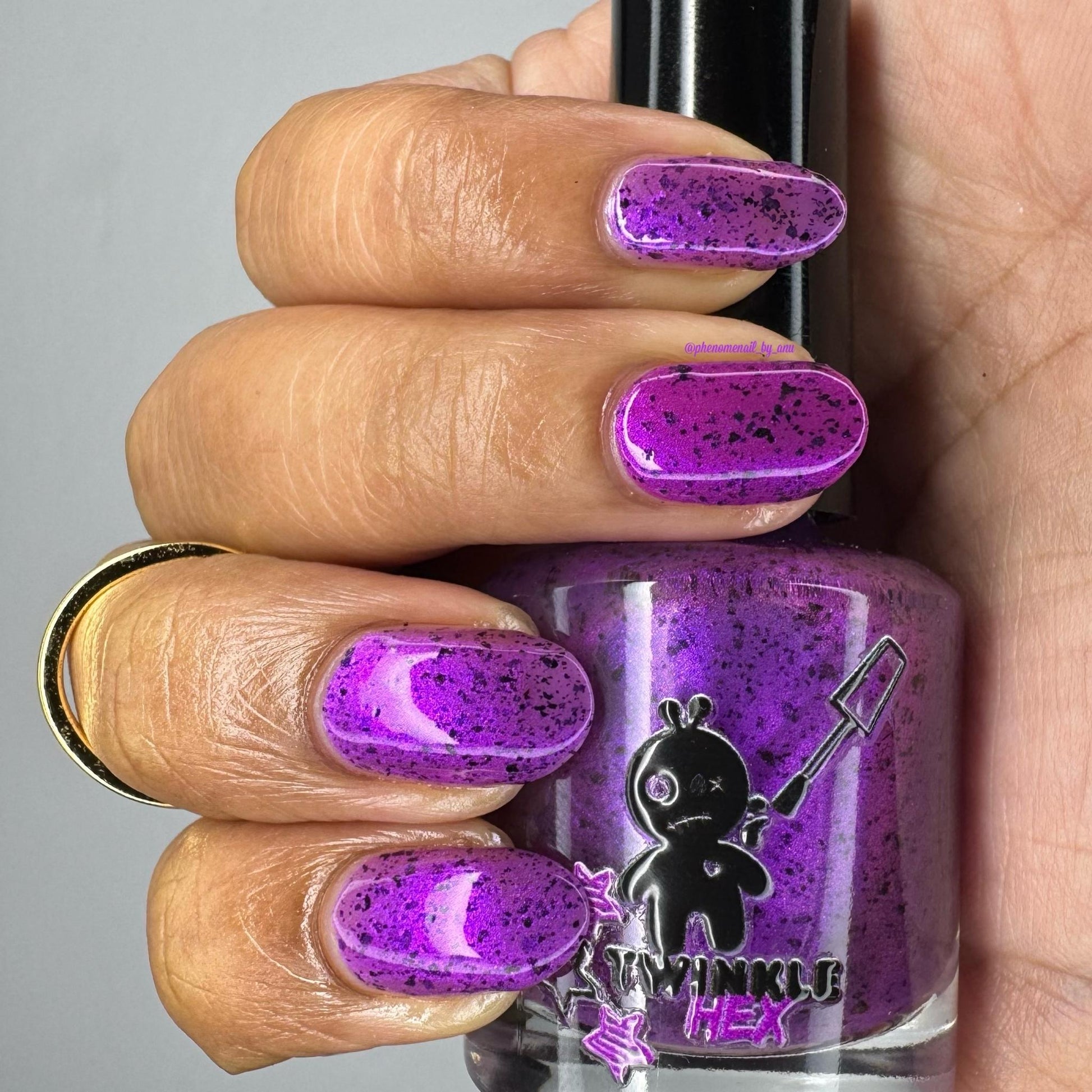 Whatever nail polish by Twinkle & Hex Polish – bold handmade indie nail polish with flakes shimmer