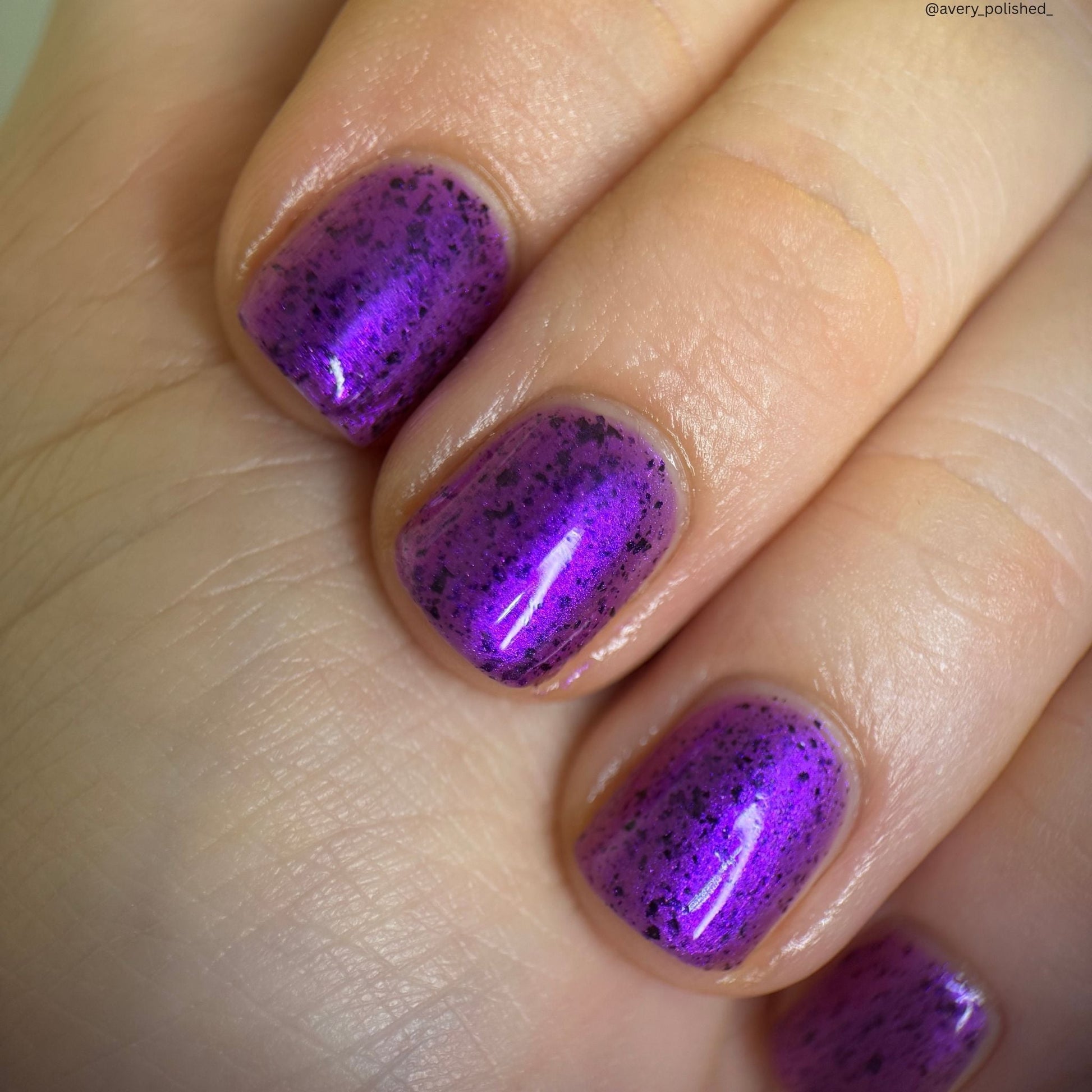 Whatever nail polish by Twinkle & Hex Polish – bold handmade indie nail polish with flakes shimmer