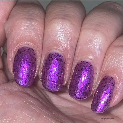 Whatever nail polish by Twinkle & Hex Polish – bold handmade indie nail polish with flakes shimmer