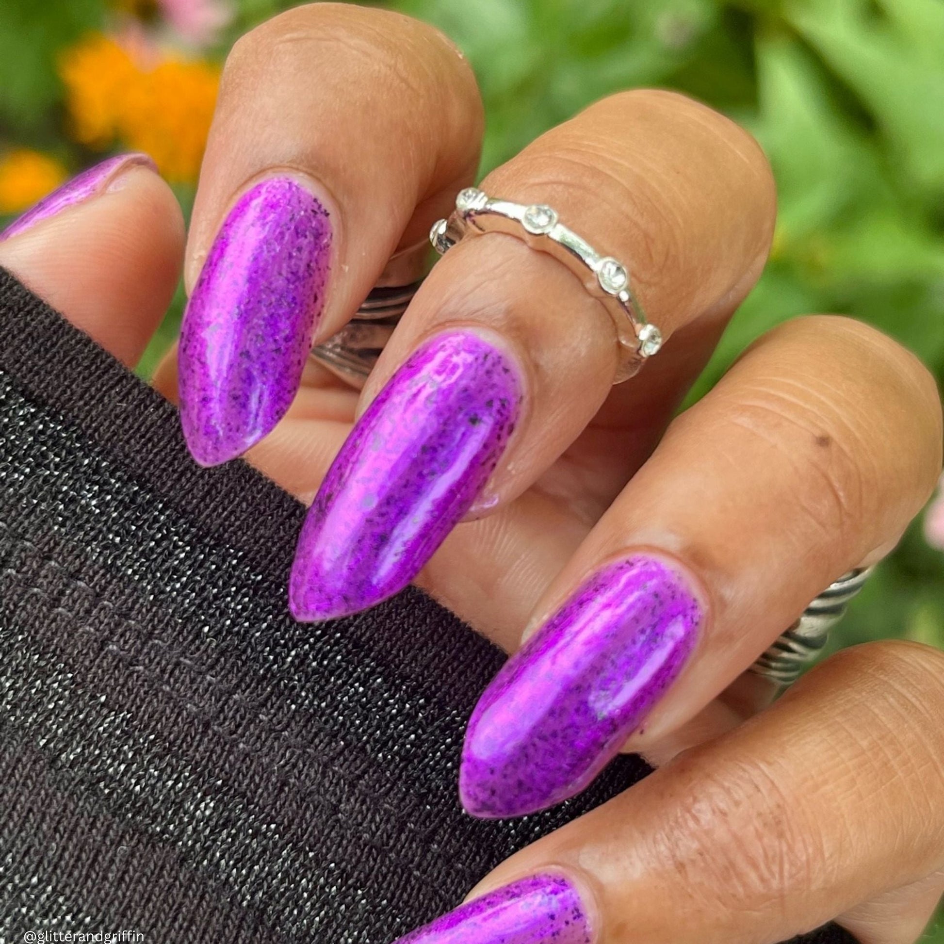 Whatever nail polish by Twinkle & Hex Polish – bold handmade indie nail polish with flakes shimmer