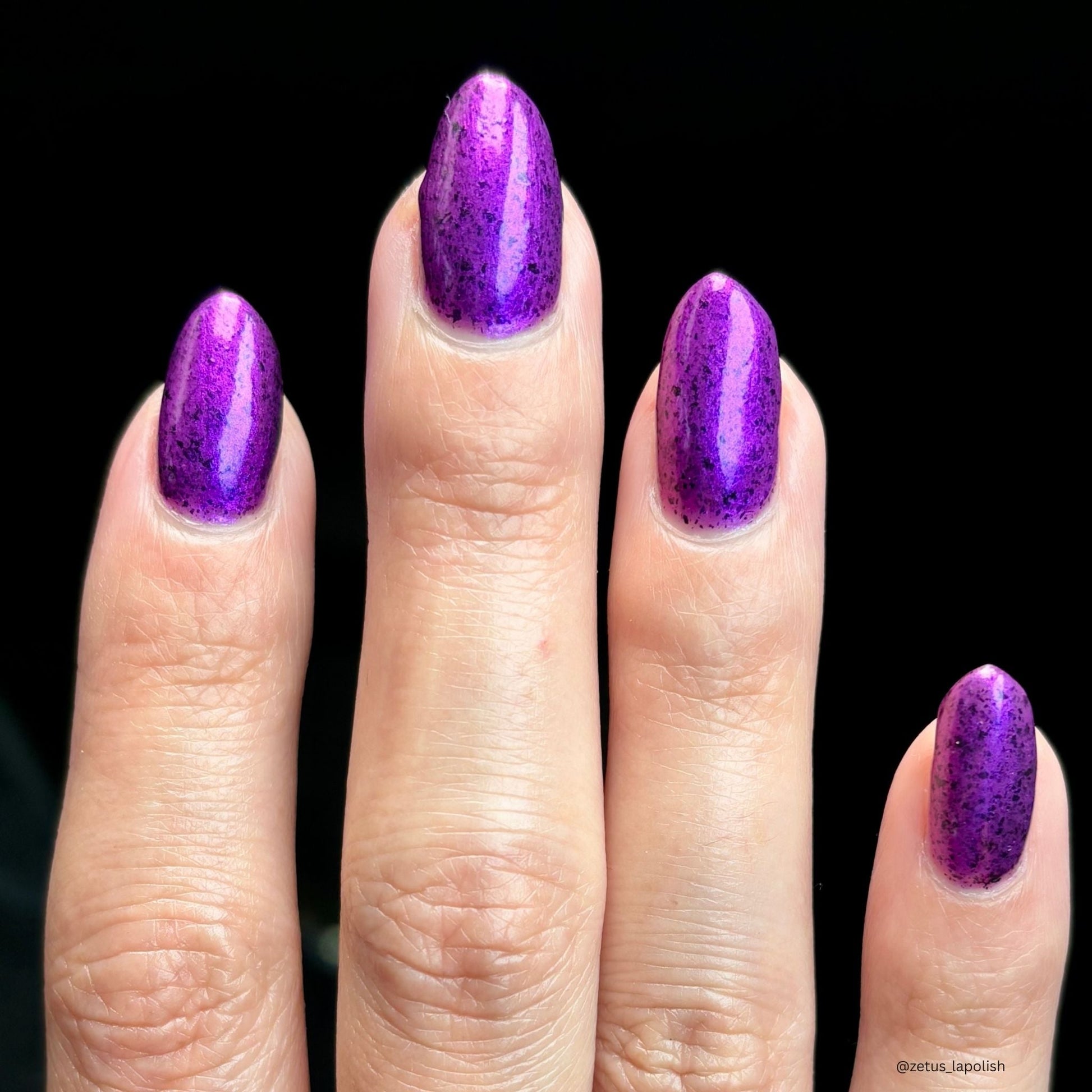 Whatever nail polish by Twinkle & Hex Polish – bold handmade indie nail polish with flakes shimmer