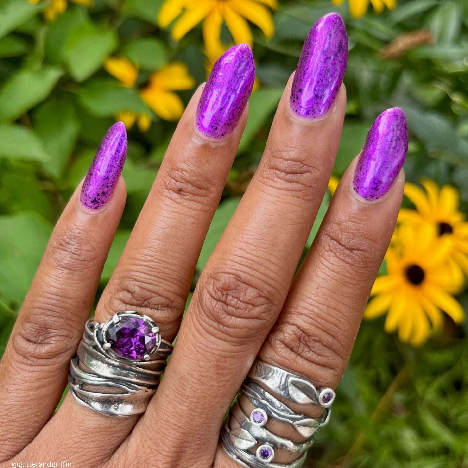 Whatever nail polish by Twinkle & Hex Polish – bold handmade indie nail polish with flakes shimmer