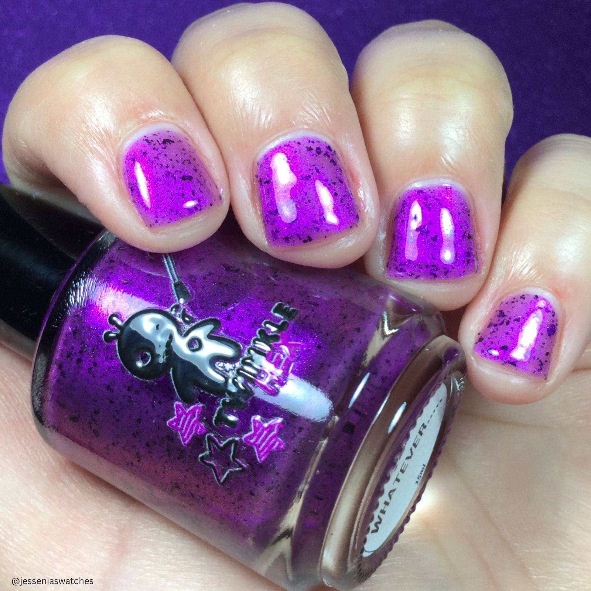 Whatever nail polish by Twinkle & Hex Polish – bold handmade indie nail polish with flakes shimmer