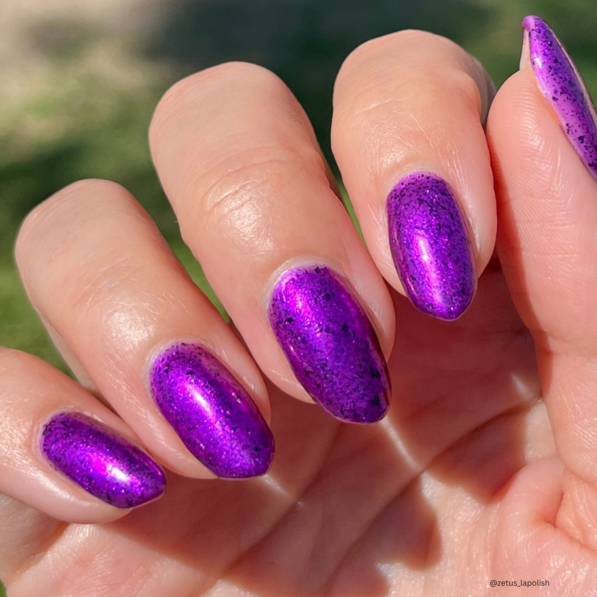 Whatever nail polish by Twinkle & Hex Polish – bold handmade indie nail polish with flakes shimmer