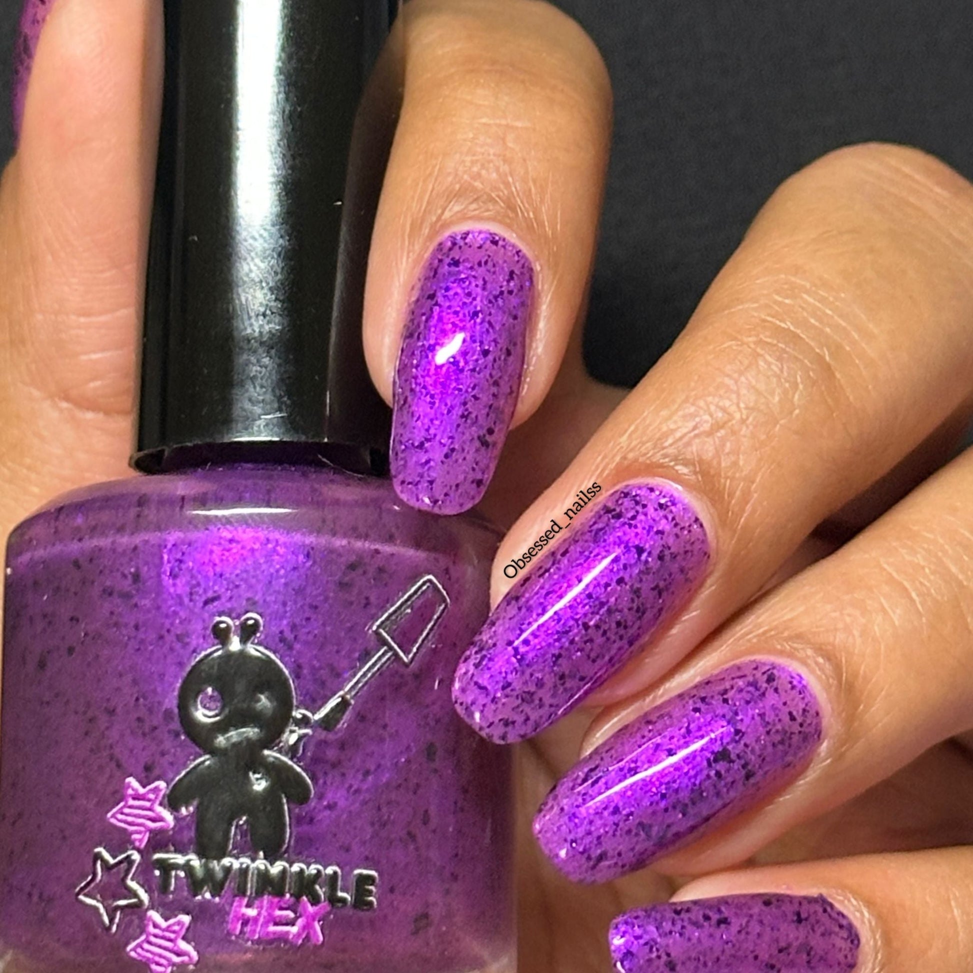 Whatever nail polish by Twinkle & Hex Polish – bold handmade indie nail polish with flakes shimmer
