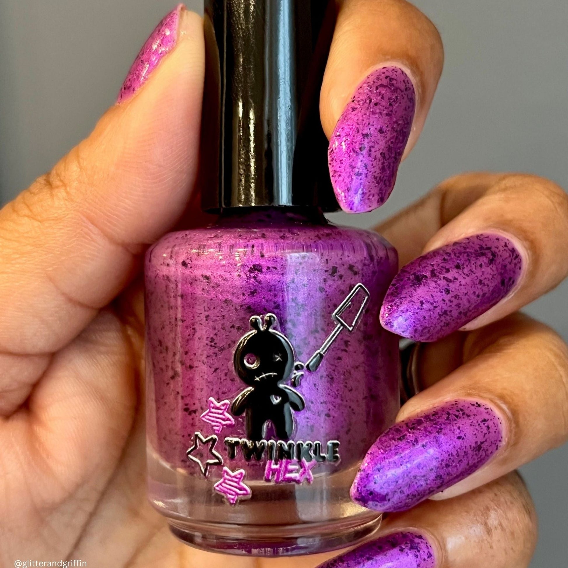 Whatever nail polish by Twinkle & Hex Polish – bold handmade indie nail polish with flakes shimmer