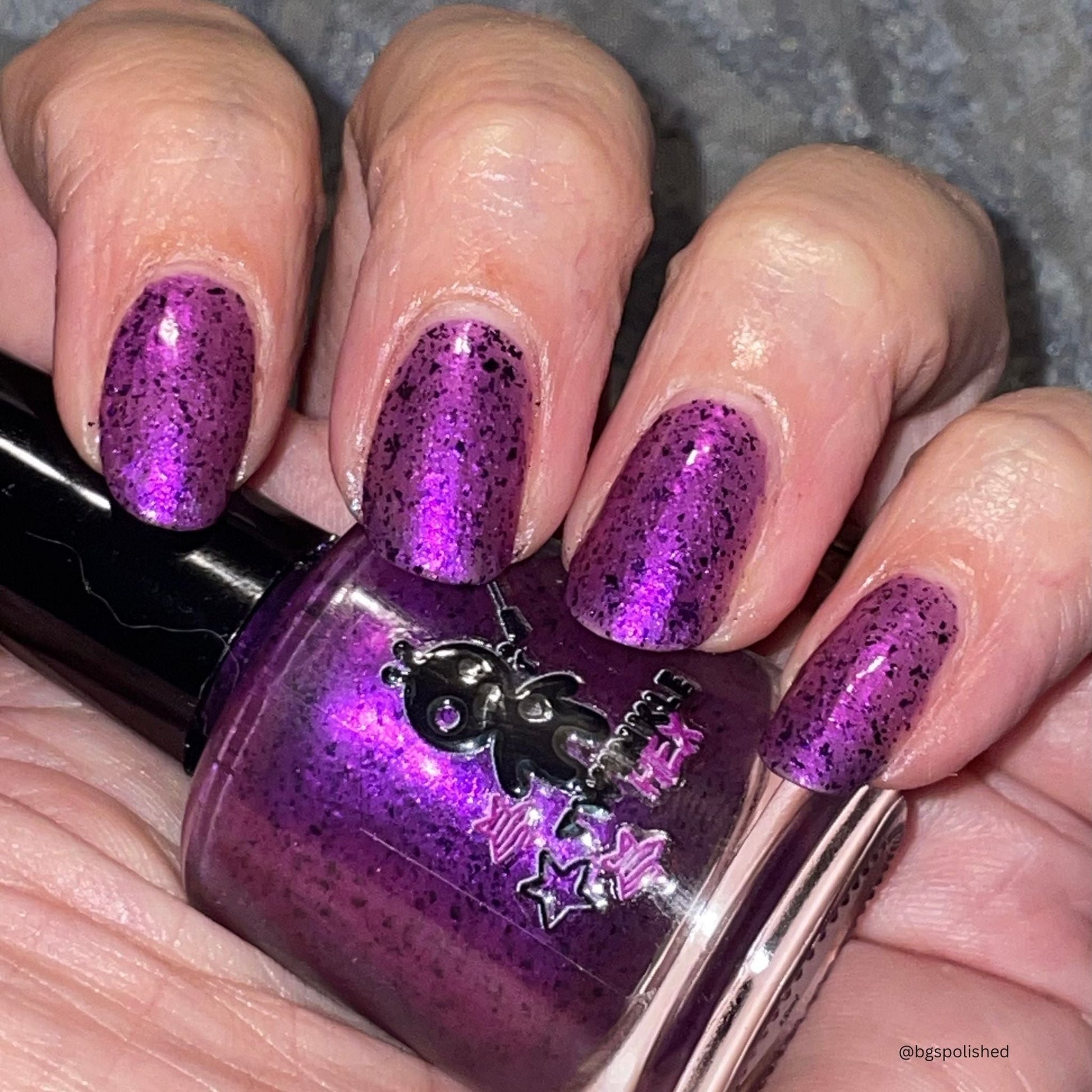 Whatever nail polish by Twinkle & Hex Polish – bold handmade indie nail polish with flakes shimmer