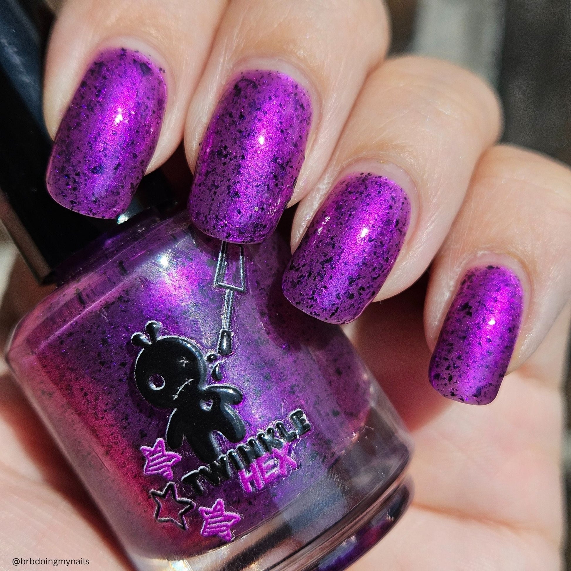 Whatever nail polish by Twinkle & Hex Polish – bold handmade indie nail polish with flakes shimmer