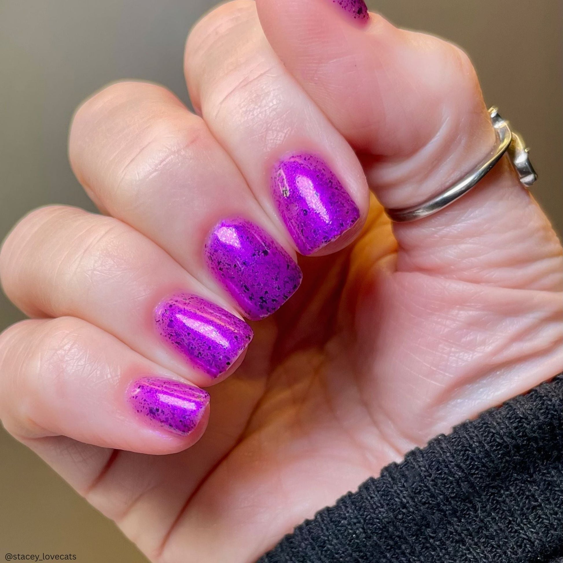Whatever nail polish by Twinkle & Hex Polish – bold handmade indie nail polish with flakes shimmer