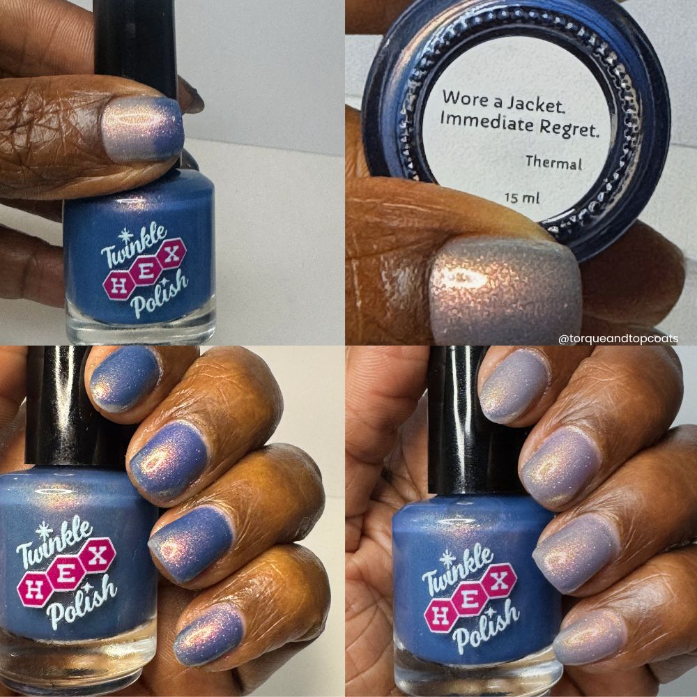 Wore a Jacket. Immediate Regret. nail polish by Twinkle Hex Polish – bold handmade indie nail polish with flakes shimmer